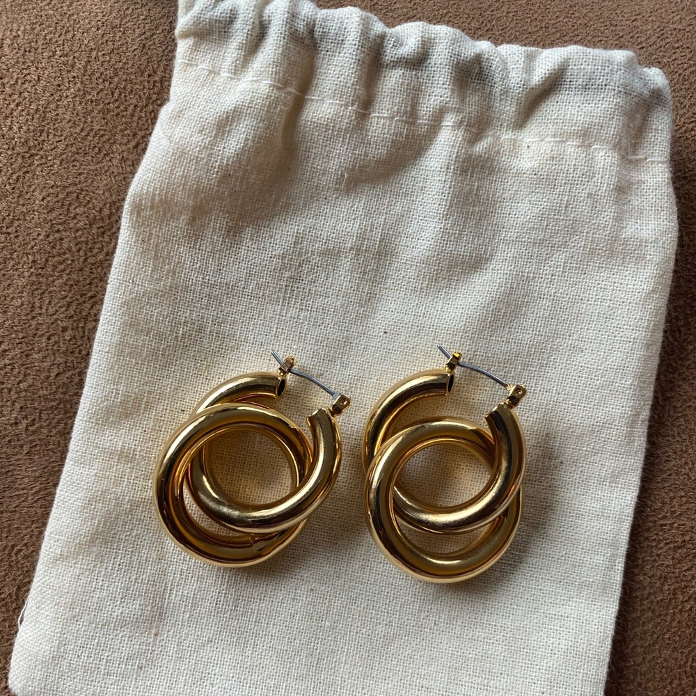 Whistles large double tube hoop earrings